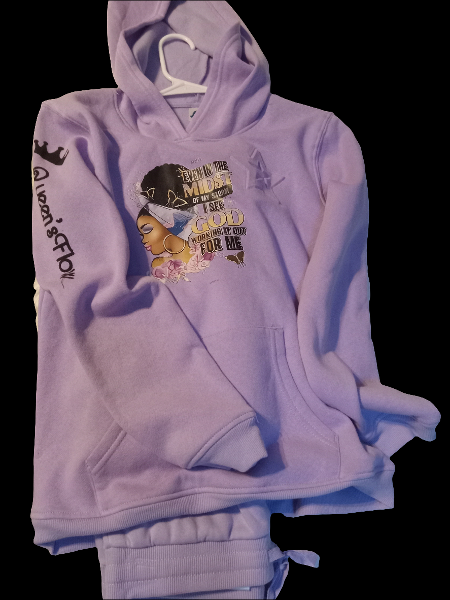 Queen's flow girl hoody set