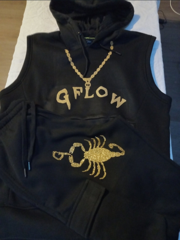 Black Gflow short sleeve hoody set